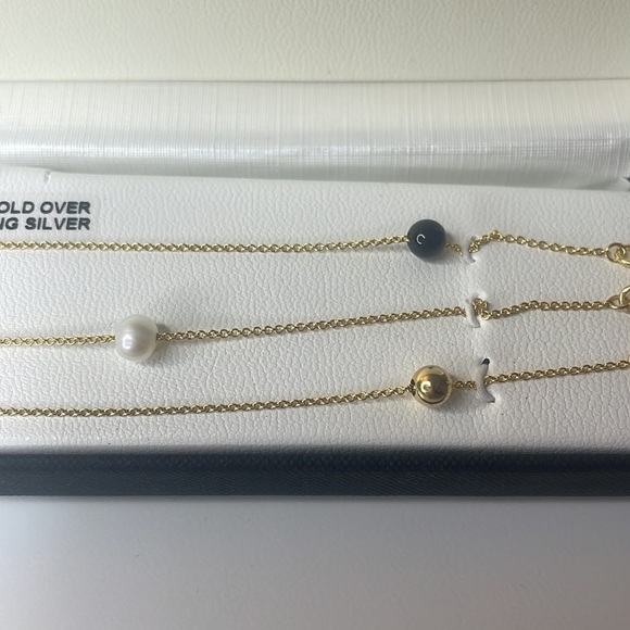 Giani Bernini Jewelry Gold Bracelet Set of 3 | Freshwater Pearl and Onyx - Picture 2 of 6